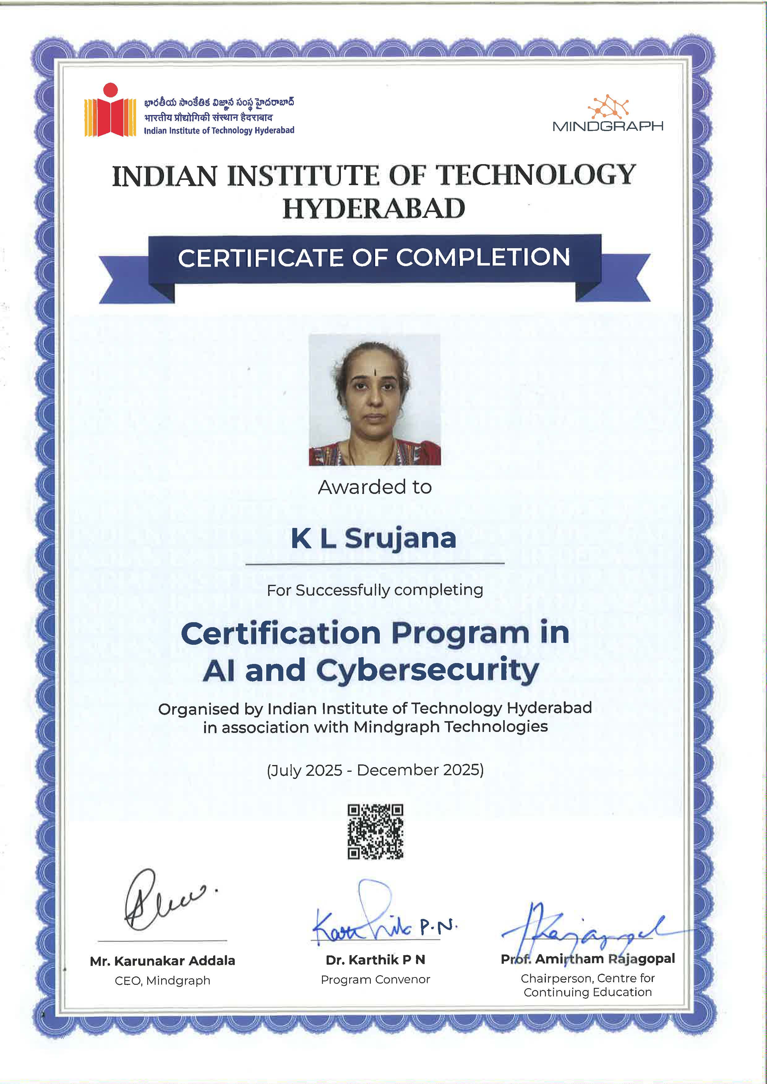 Certificate of Completion